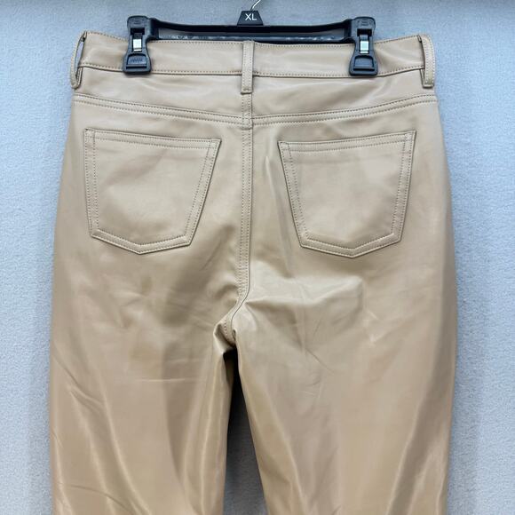 7 For All Mankind Pants Women's XS Tan Faux Leather Preppy Business Casual NWT - Picture 3 of 15